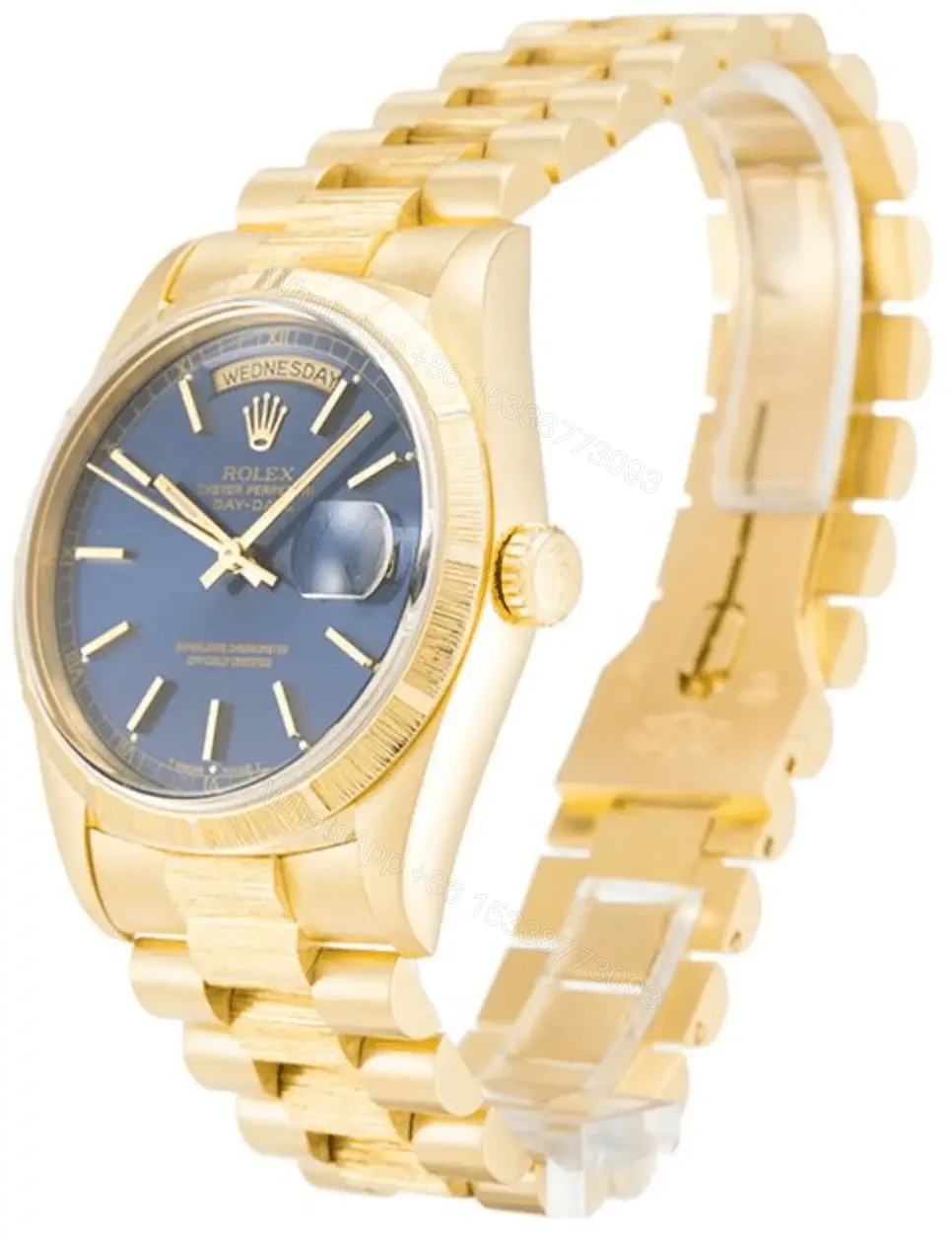 View 2 of Replica Rolex Day-Date Gold with Blue Dial