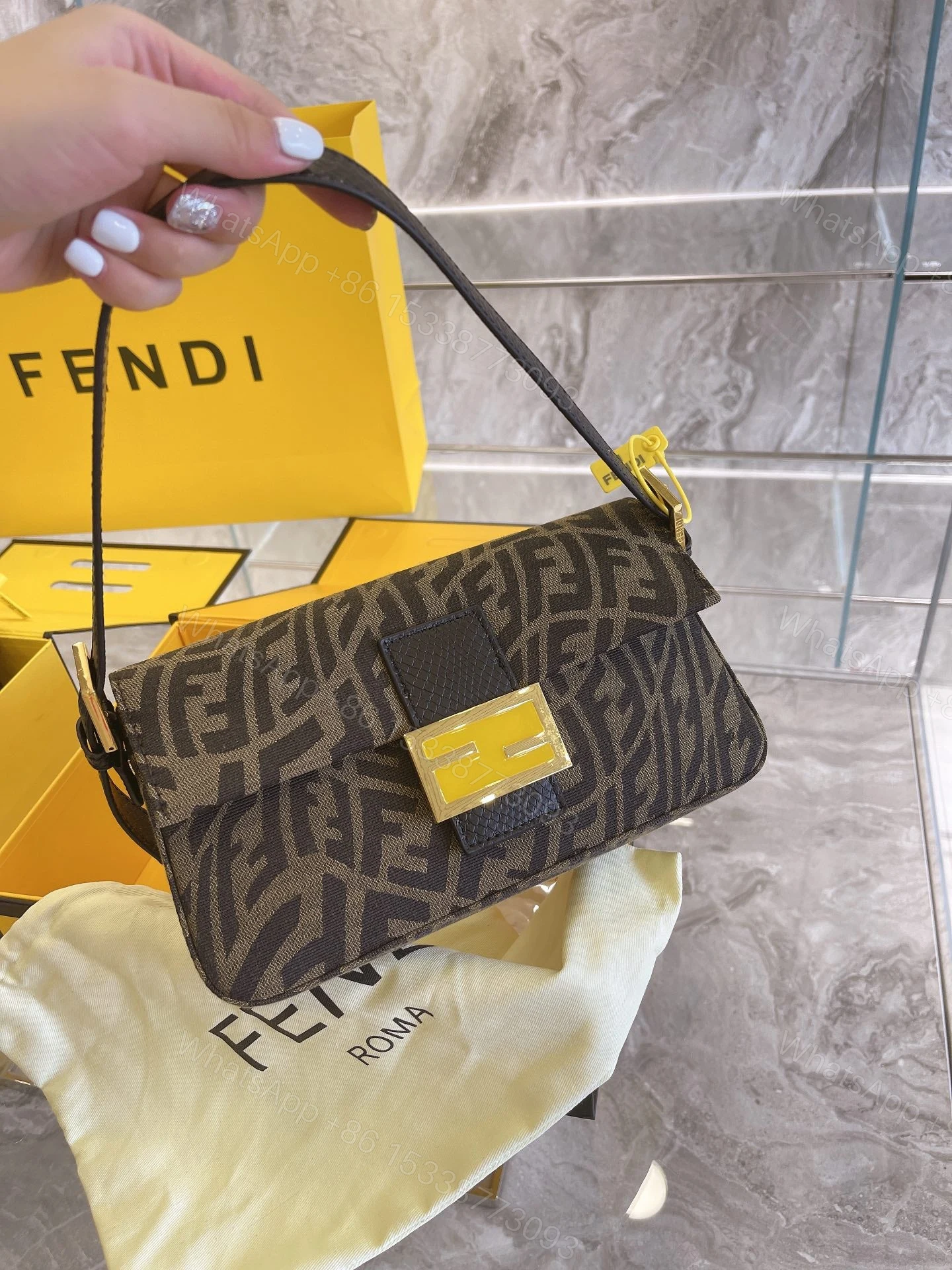 View 2 of Fendi Women Baguette 1997 Brown