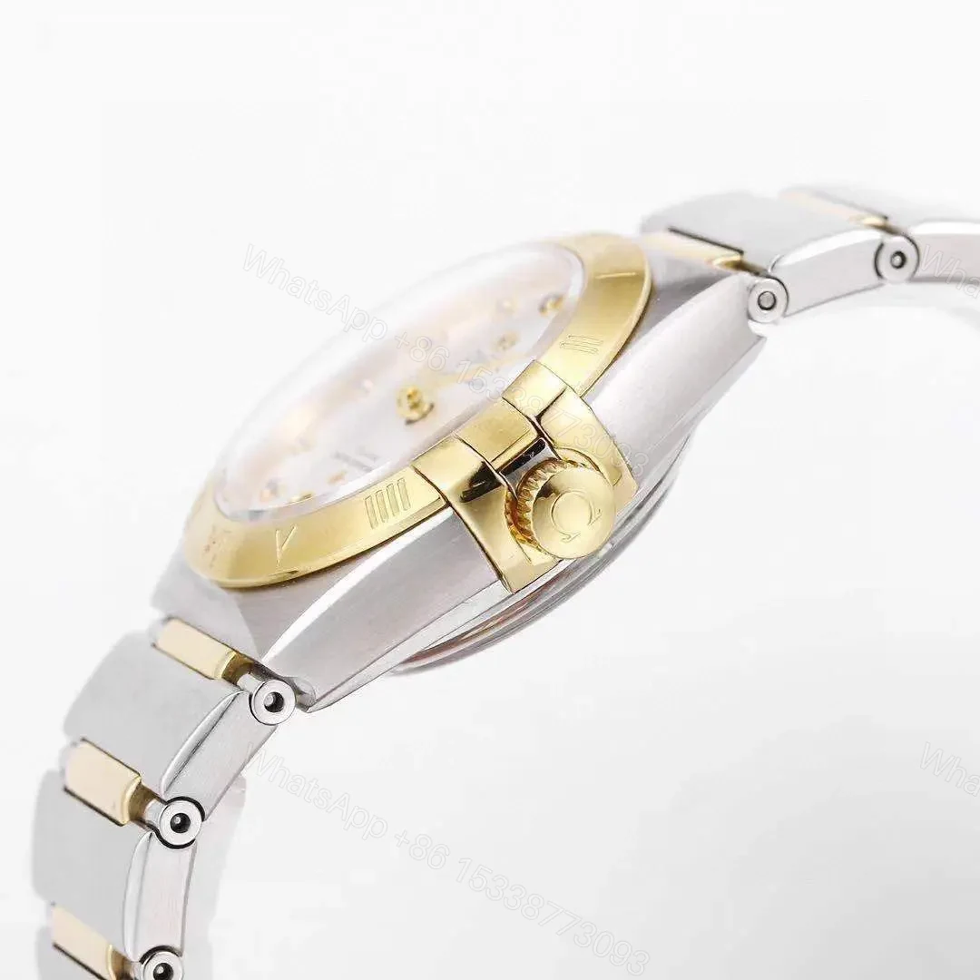 View 6 of Omega Constellation 29mm Women’s Watch V6 Version Two-Tone Stainless Steel and Gold White Dial with Diamond Markers