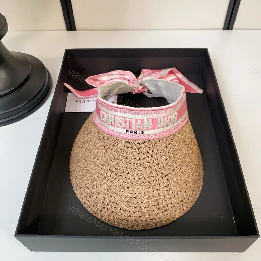 View 11 of Straw Visor with Pink Band: Luxe, Breathable, All-Day Comfort