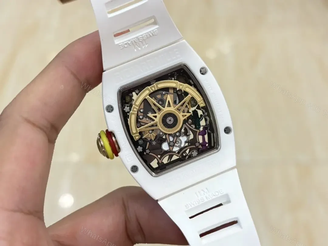 View 6 of Replica Richard Mille RM 88 Smiley Swiss Automatic Tourbillon White Rubber Strap