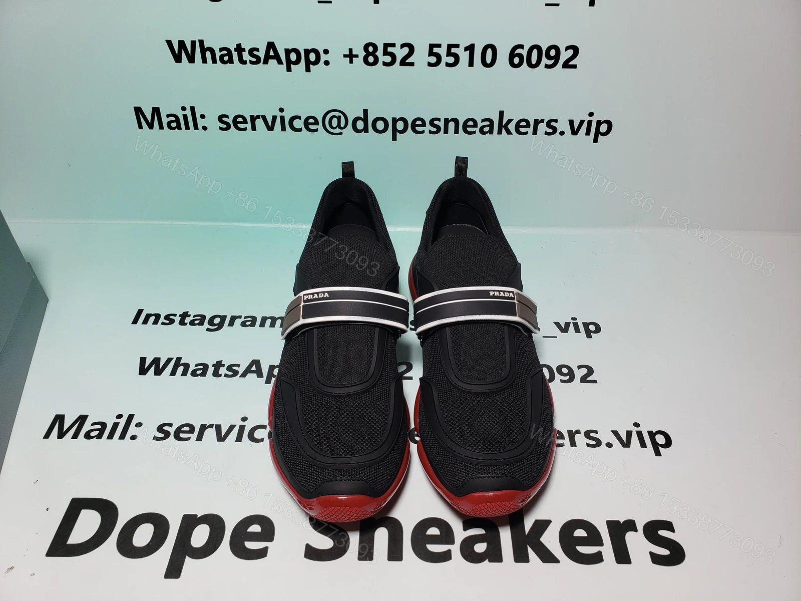 View 11 of Prada Cloudbust Velcro sneakers Black and Red