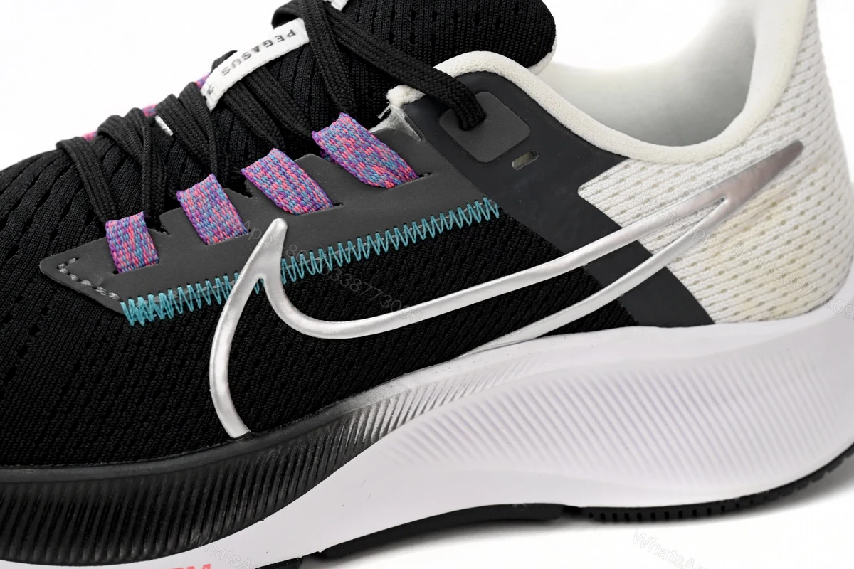 View 7 of Nike Air Zoom Pegasus 38 Black White Chlorine Blue CW7356-003