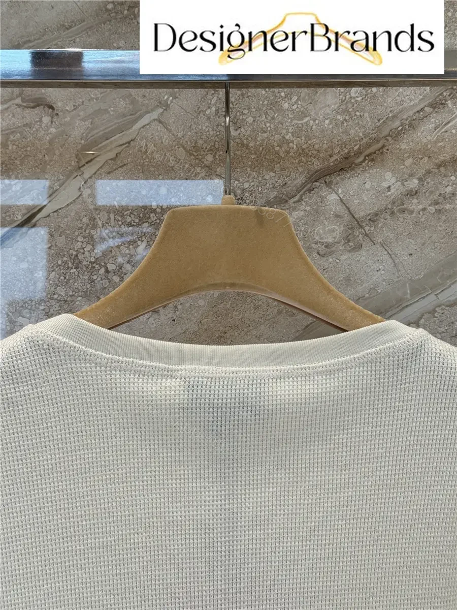 View 9 of Miu Miu Beige Waffle-Knit Cotton Long-Sleeve T-Shirt