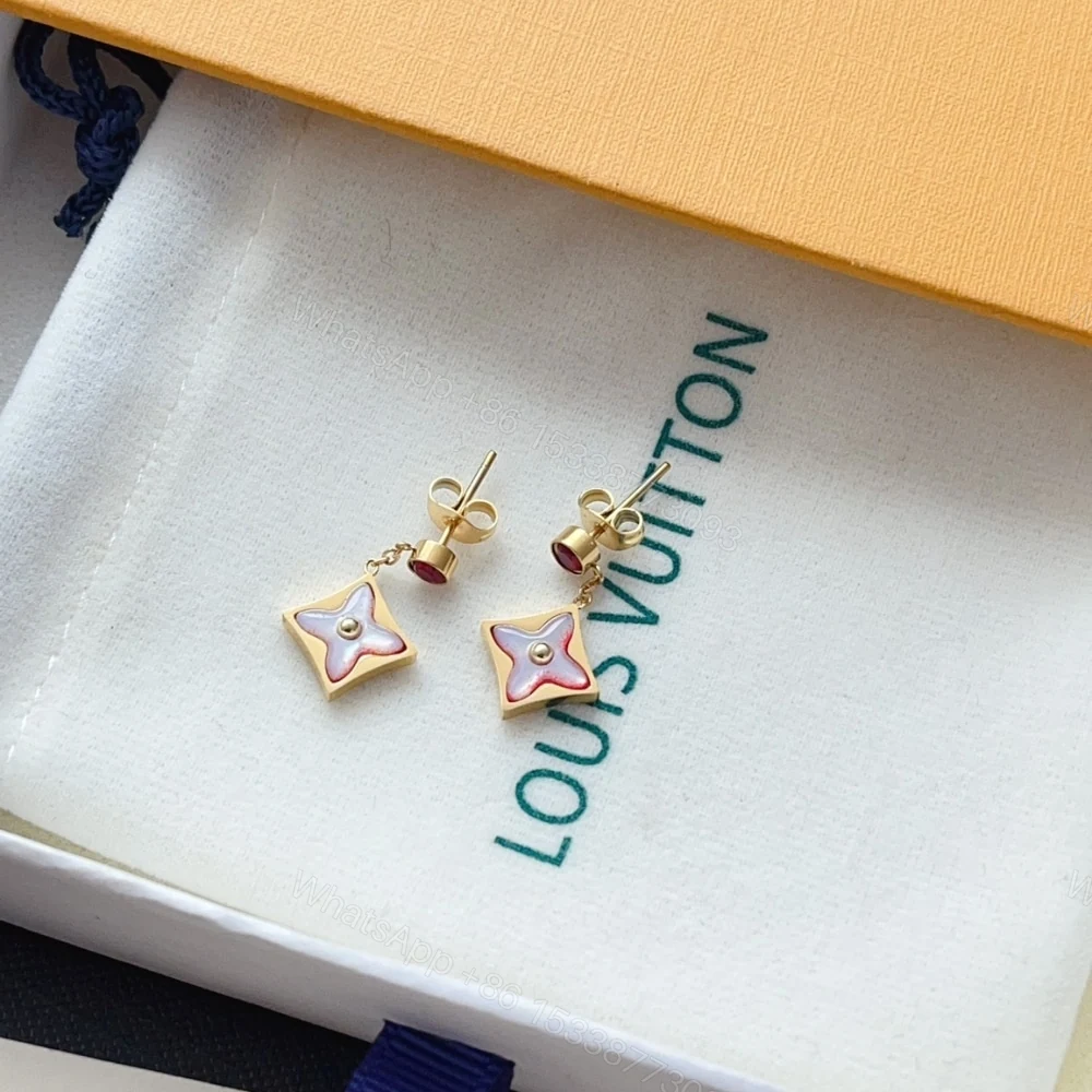 View 2 of LOUIS VUITTON COLOR BLOSSOM BB STAR EARRINGS RED GOLD