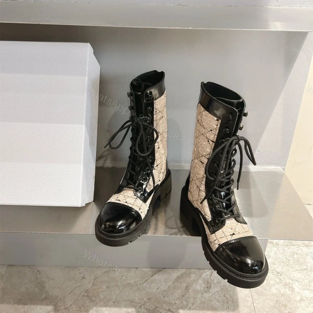 View 2 of 高仿Dior*D-Unit系列KDT133走秀款工裝中筒靴秋冬季膚色免檢版