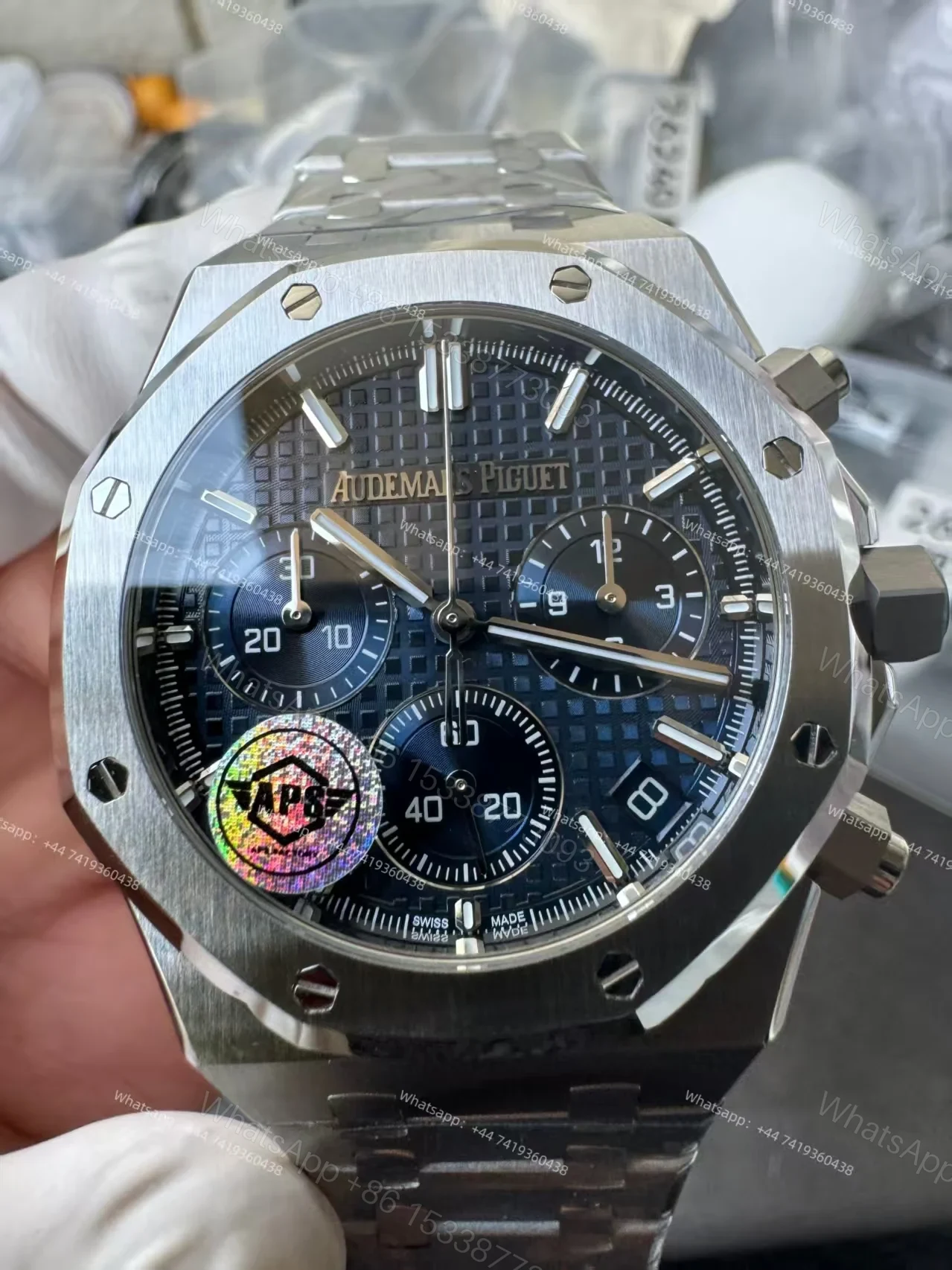 View 5 of Audemars Piguet Super Clone Royal Oak Blue Dial 26240 Chronograph 41mm Cal.4401
