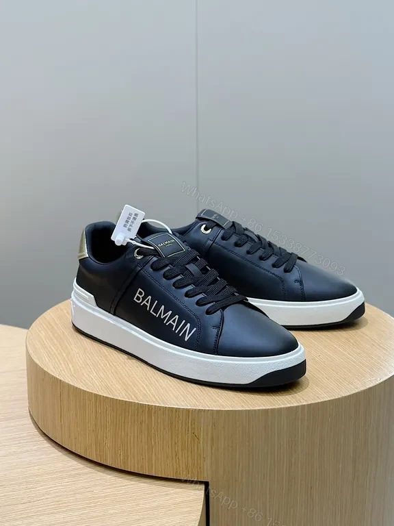 View 5 of Black Leather Low-Top Sneaker â€” BALMAIN Luxury Comfort