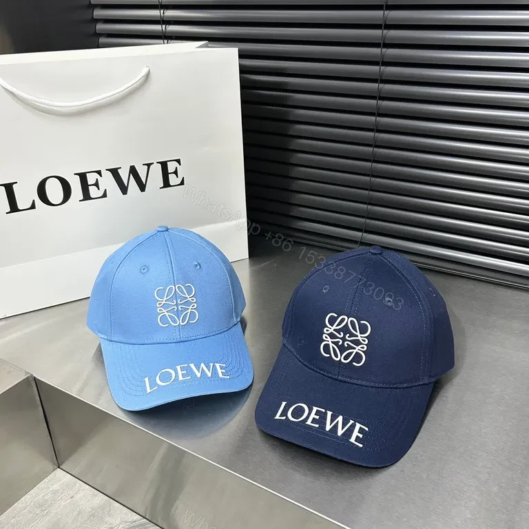 Bright Cotton Cap Duo - LOEWE Monogram, Curved Brim, Adjustable Strapback — view 1