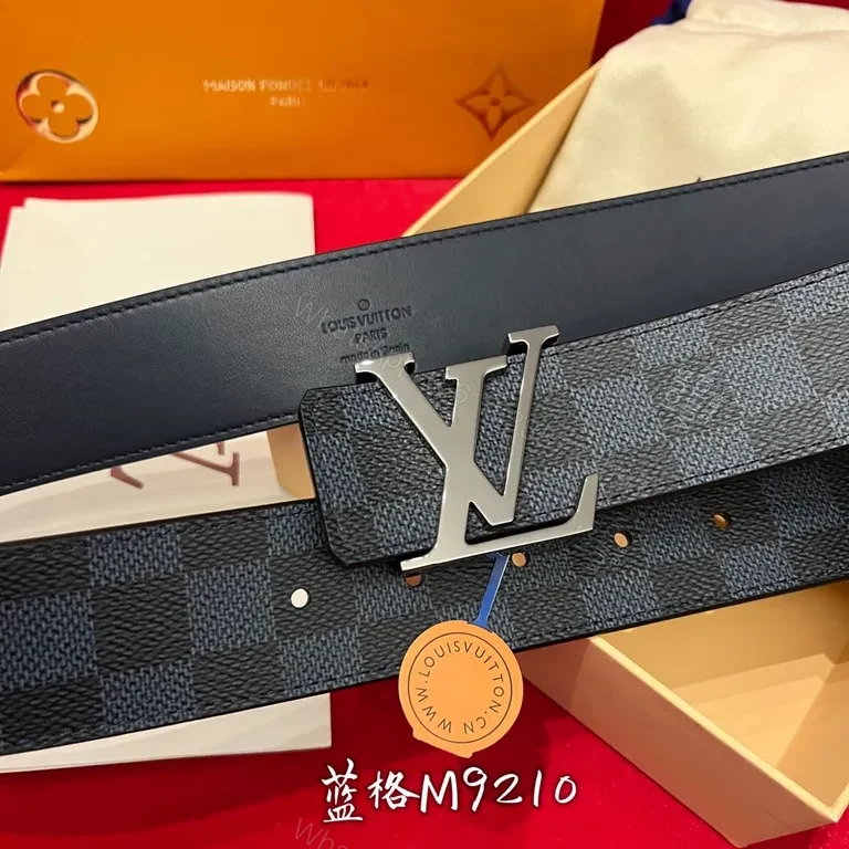 View 3 of Checkerboard LV Belt: Luxe Leather, Signature Buckle, Unisex