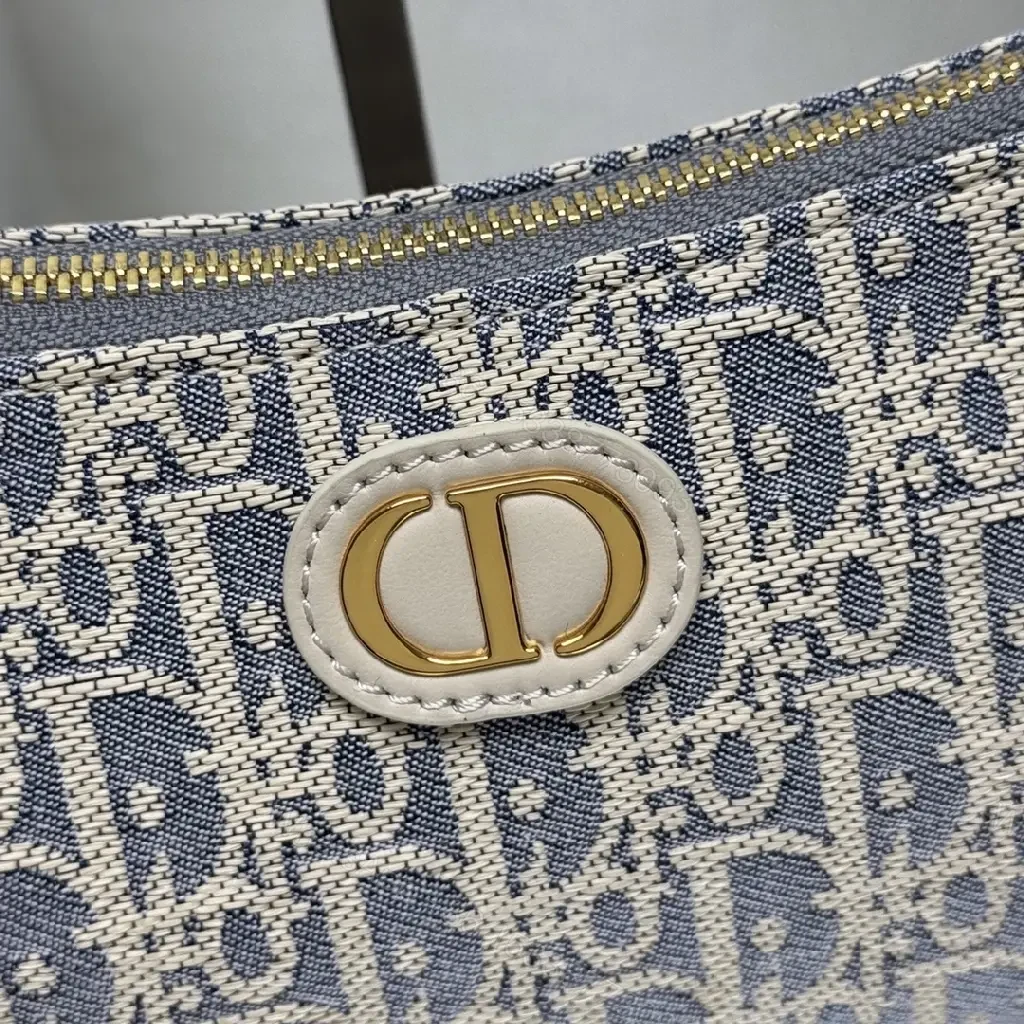View 5 of Neutral Monogram Shoulder Bag: Leather-Trim, Everyday Luxury
