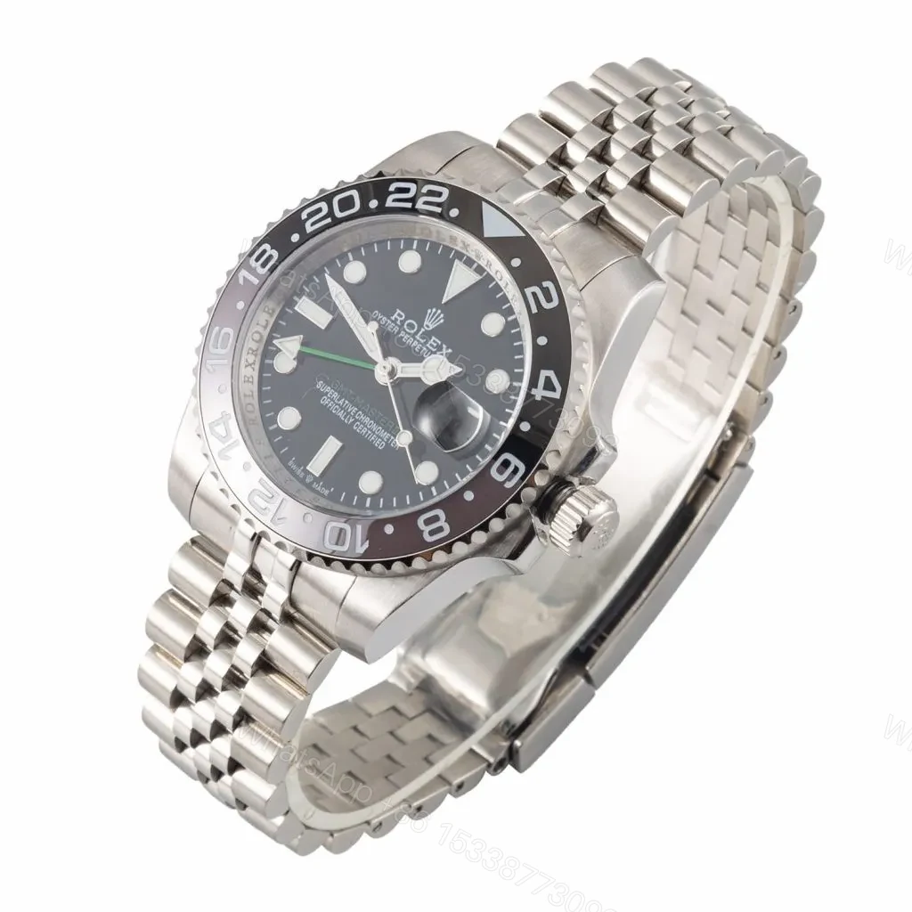 View 2 of Replica Rolex GMT-Master II 126710GRNR “Bruce Wayne” Jubilee