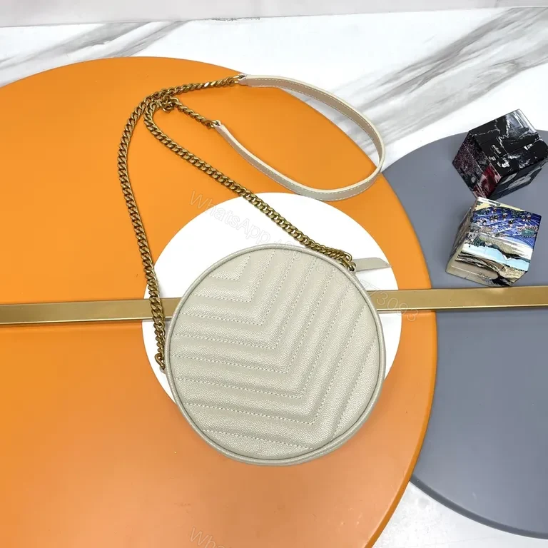 View 5 of Grey Chevron Round Bag Replica YSL Crossbody