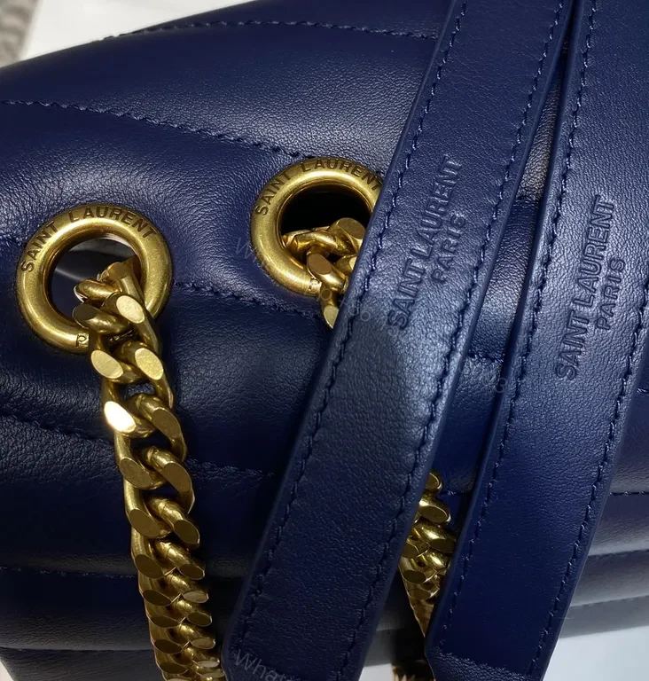 View 3 of Navy MatelassÃ© Loulou Shoulder Bag â€“ Day-to-Night Flex