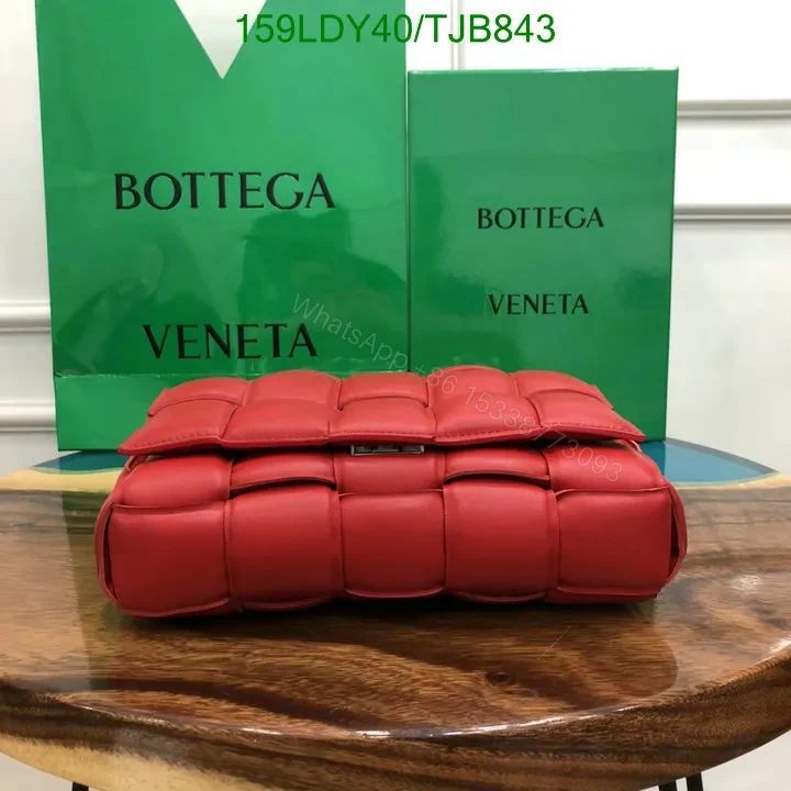 View 15 of Bottega Veneta Red Cross-Body Cassette Bag with Chain and Gold Hardware 6829