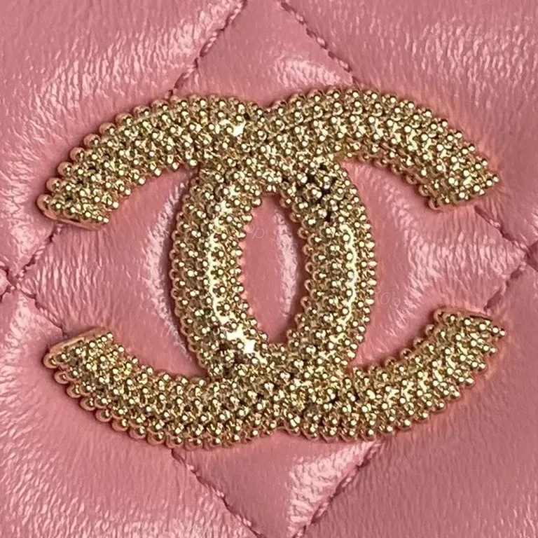 View 2 of Dreamy Pink Quilted Crossbody with Gold Flair - Compact Luxury Bag