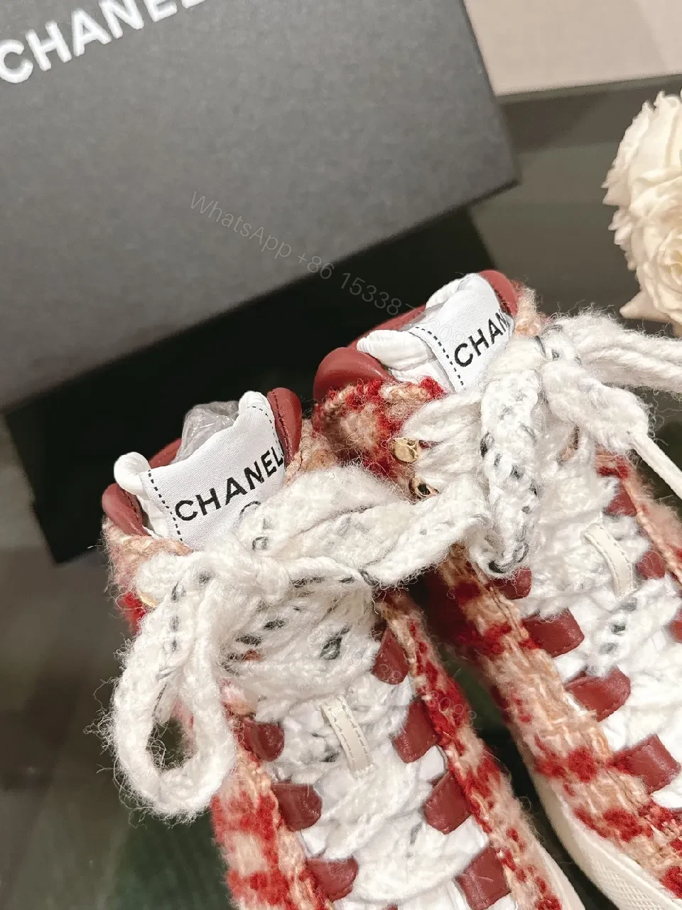 View 5 of Textured Boucle High-Tops with Luxe Accents Sneakers