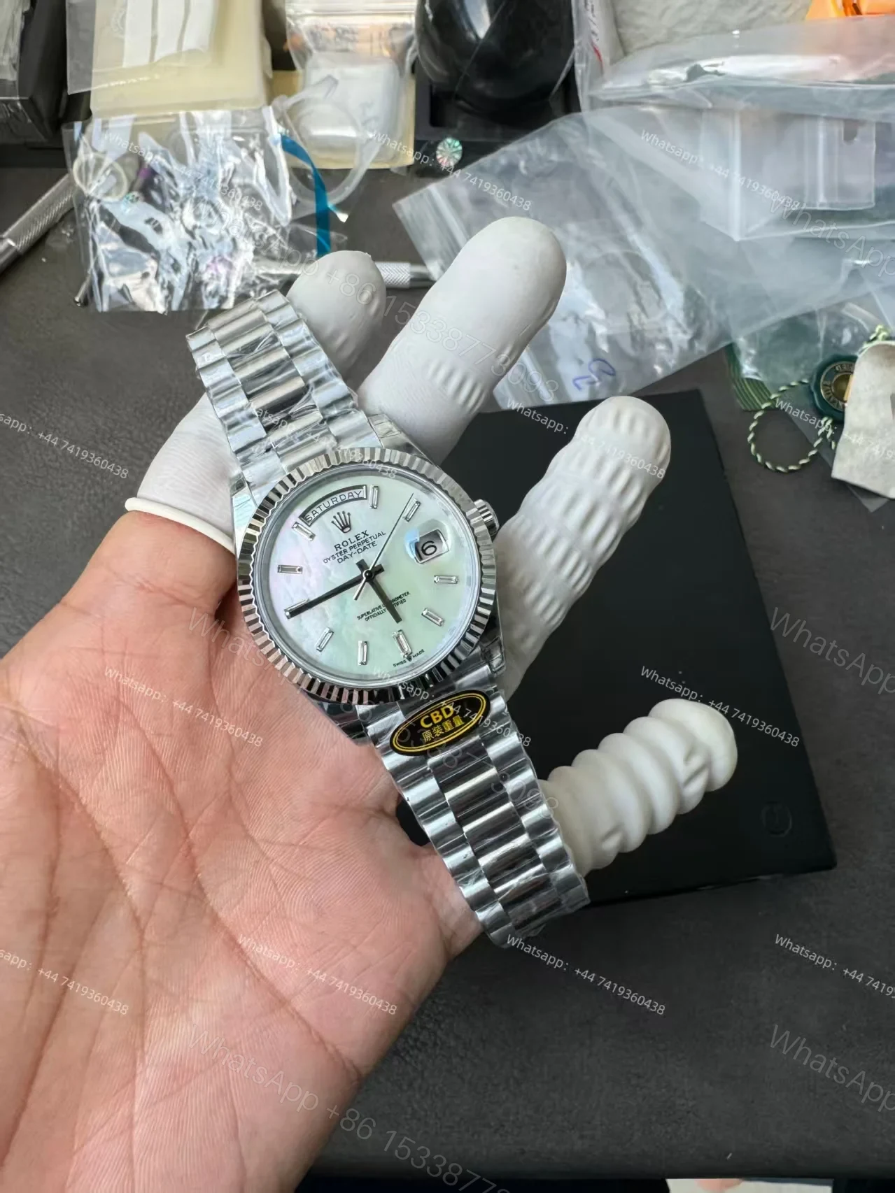 View 4 of Rolex Day-Date M228239-0078 1:1 Replica White Dial 40MM 3255 Movement Presidential Bracelet Super Clone Watch