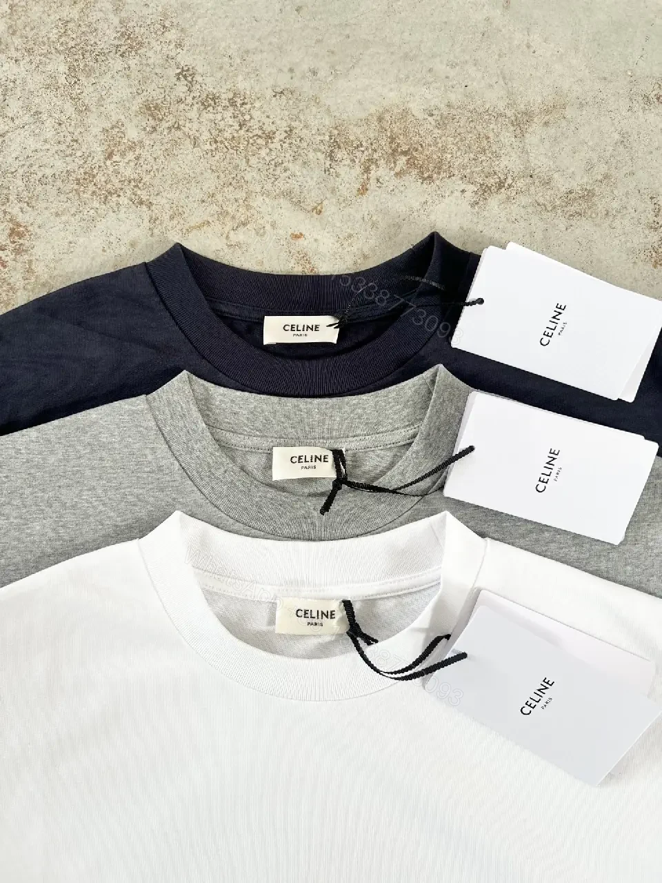 View 8 of Minimalist Cotton Tee: Subtle Luxury, Regular Fit, Navy/Gray/White