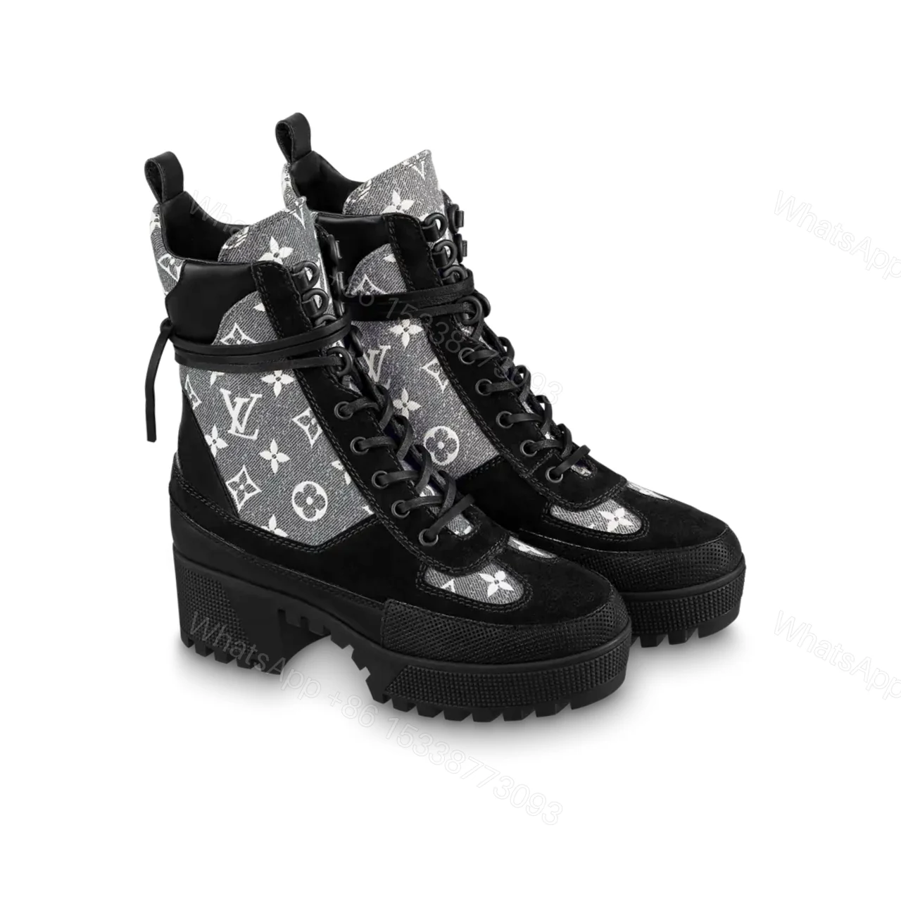LOUIS VUITTON LAUREATE PLATFORM DESERT BOOT GREY 1AB2X9 — view 1