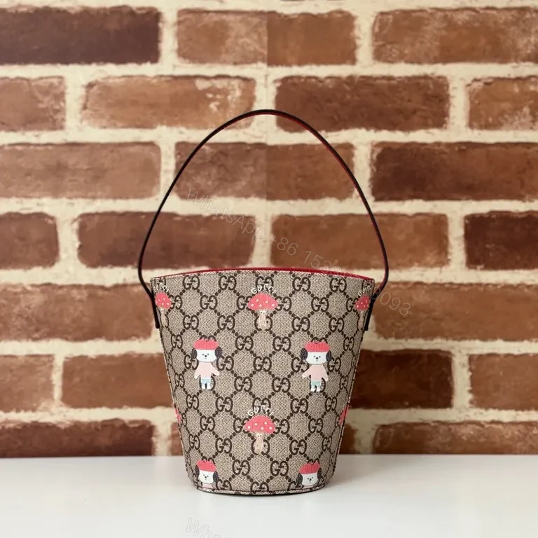 View 4 of Mini Bucket Bag GG Supreme with Toasted Icons - Daily Luxury