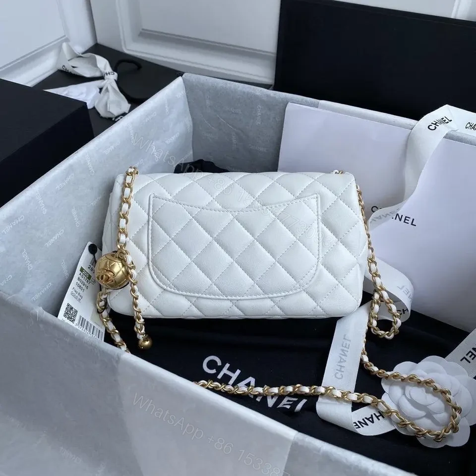 View 2 of Chanel White Pearl Crush Mini Flap Bag