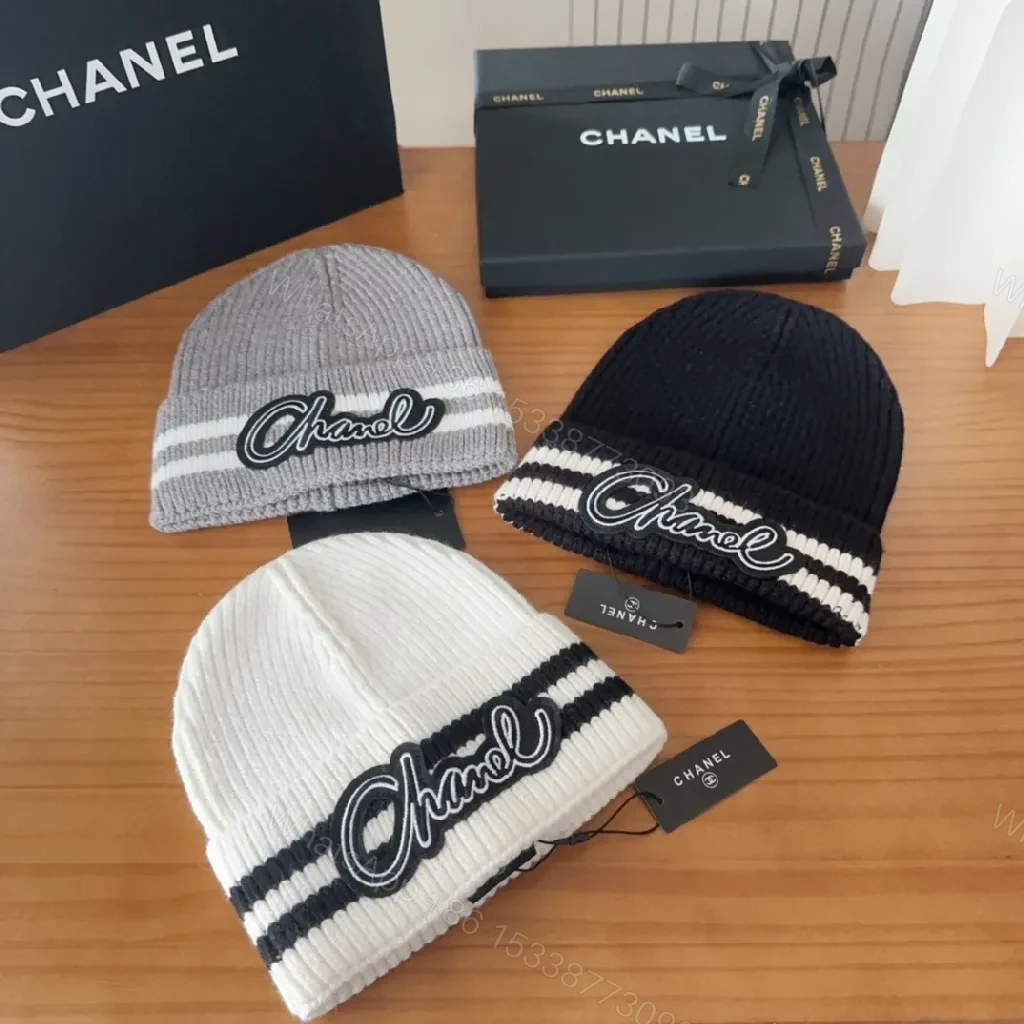 View 3 of Knit Beanie with Script Patch - Luxe Street Style Hat
