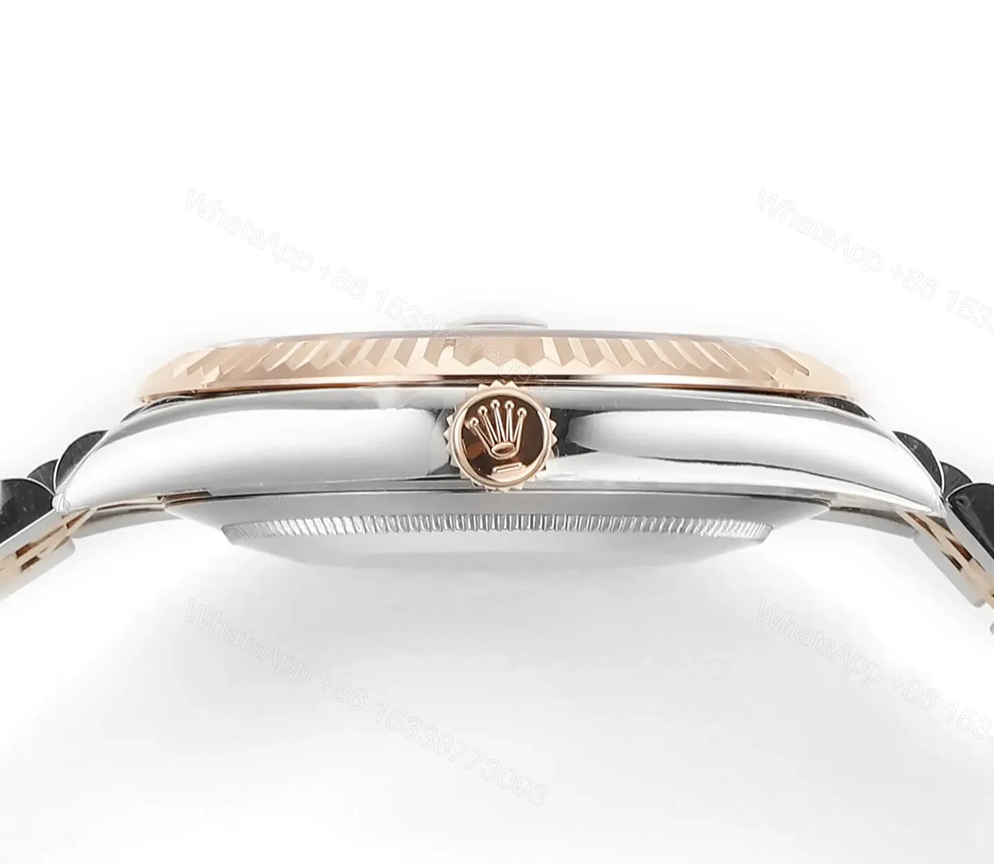 View 7 of Rolex Datejust 41 Everose Rolesor Fluted Oyster Sundust Dial Watch 126331-0018