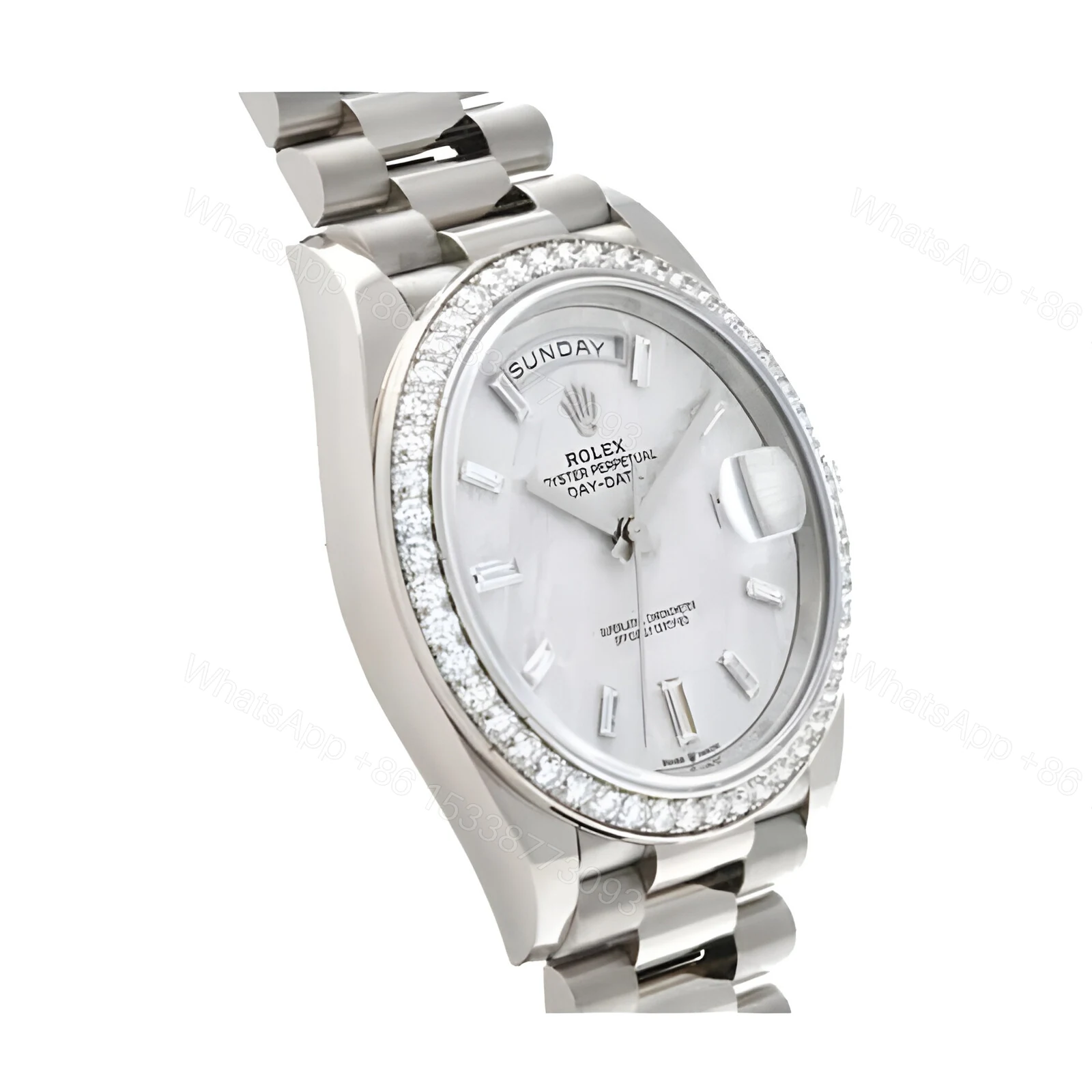 View 3 of Rolex Day-Date 228349RBR Diamond Bezel Sundust Dial Replica