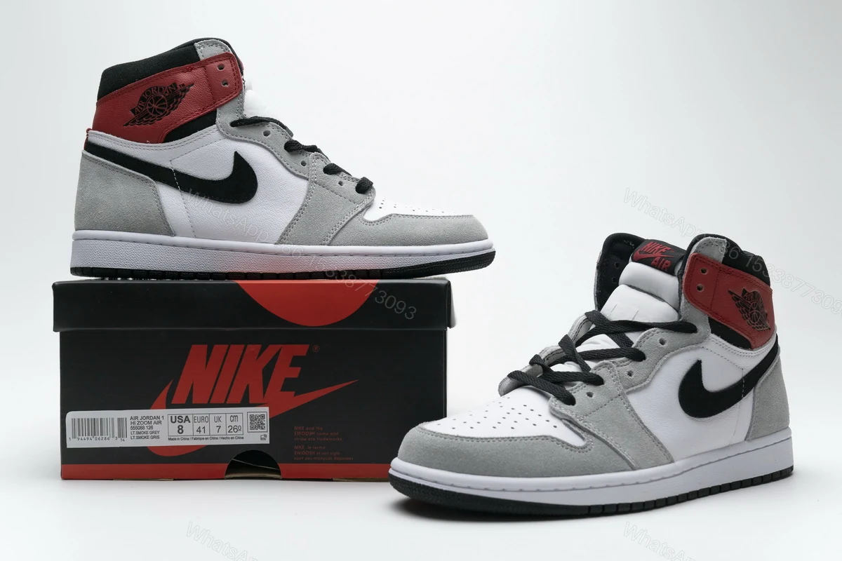 View 9 of Air Jordan 1 Retro High Light Smoke Grey 555088-126
