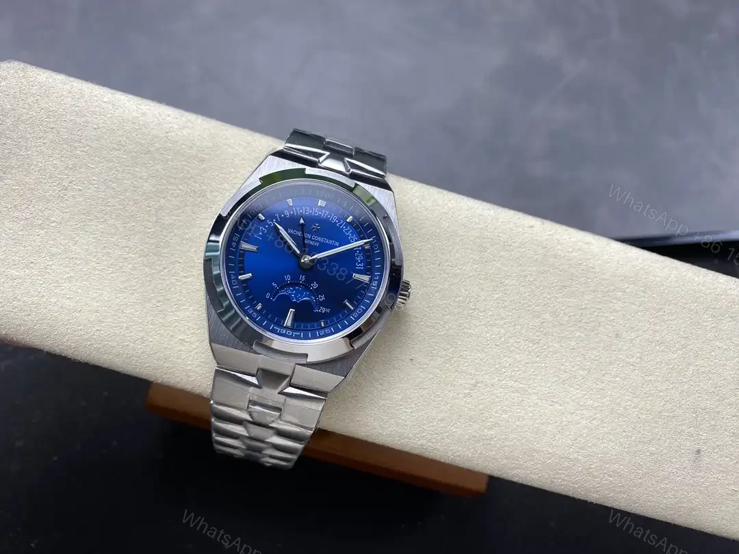View 4 of Vacheron Constantin Overseas Moon Phase Retrograde Date Stainless Steel Blue Dial 4000V/210A-B911