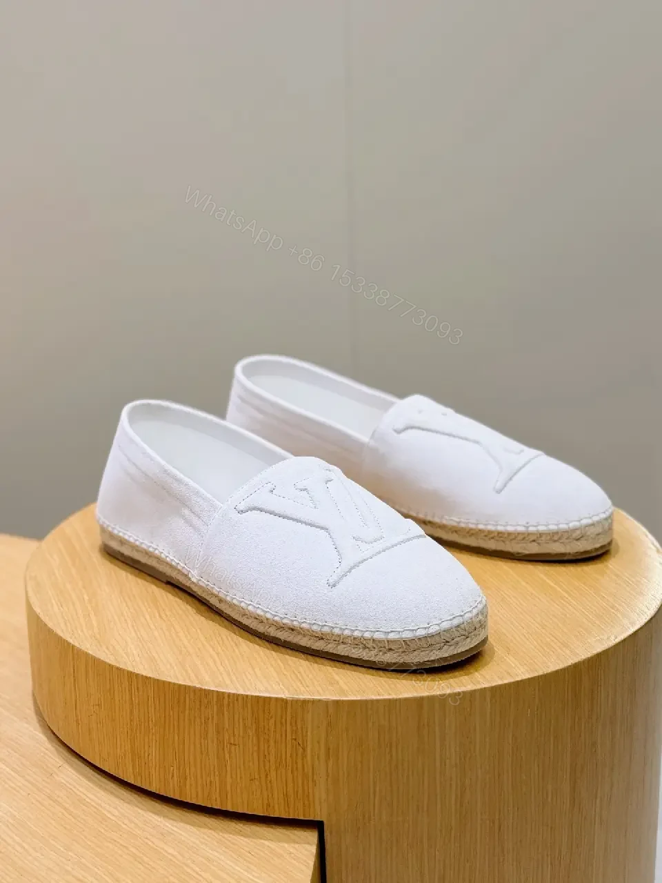 View 10 of Minimalist White Slip-Ons with Subtle LV Motif Fusion Shoes