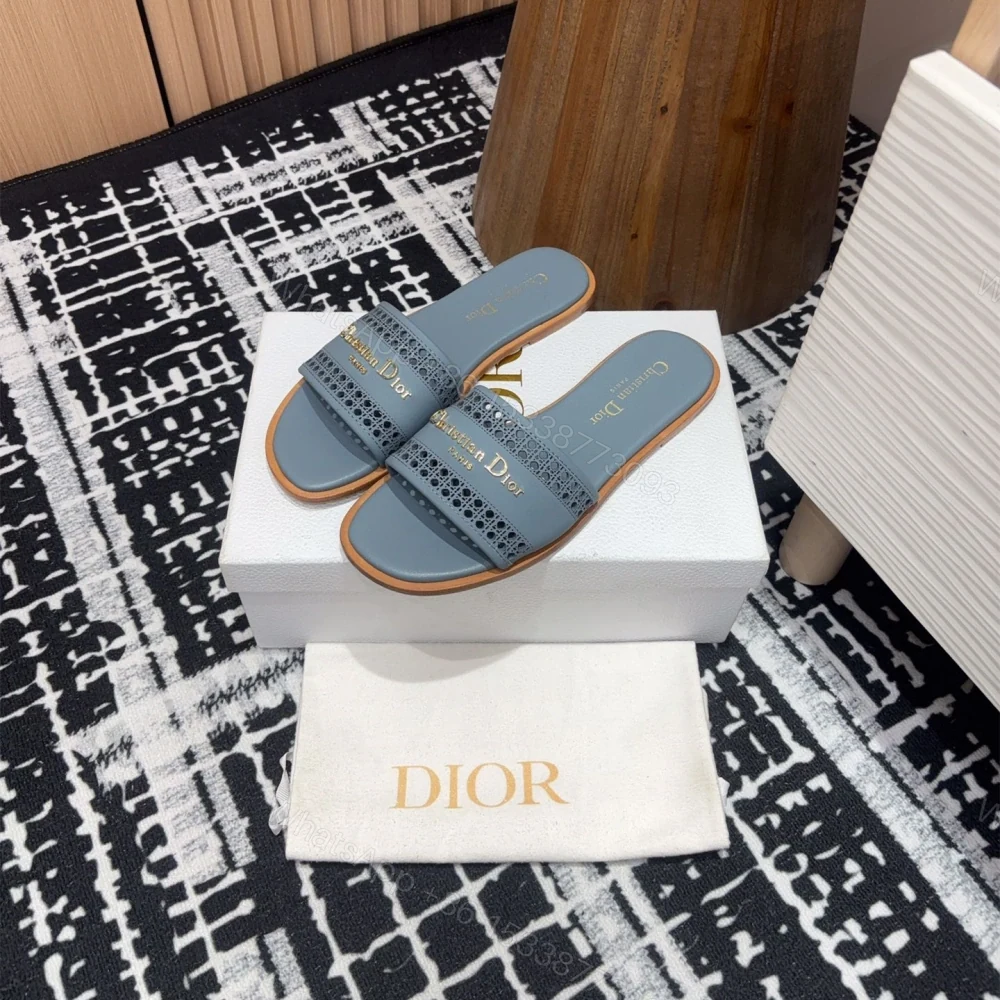 View 2 of 高仿Dior*D-Lane系列KCO153圓頭套腳一字拖鞋藍色免檢版