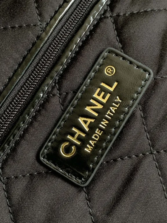 View 2 of Chanel-Inspired Black Quilted Tote with Gold Chain Luxury Tote