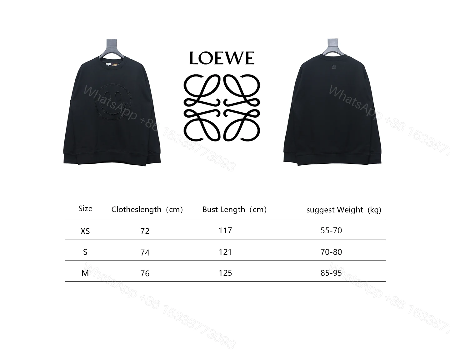 View 12 of Loewe Hollowed-out Smiling Round-neck Hoodie Black