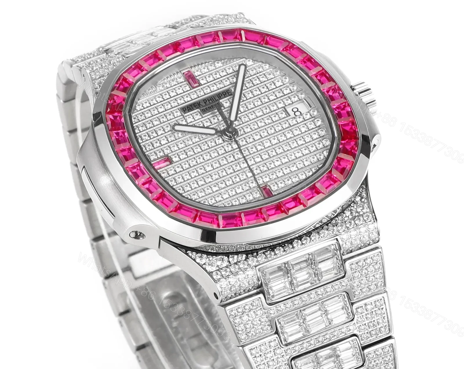 View 3 of Patek Philippe White Gold Ruby Nautilus Watch