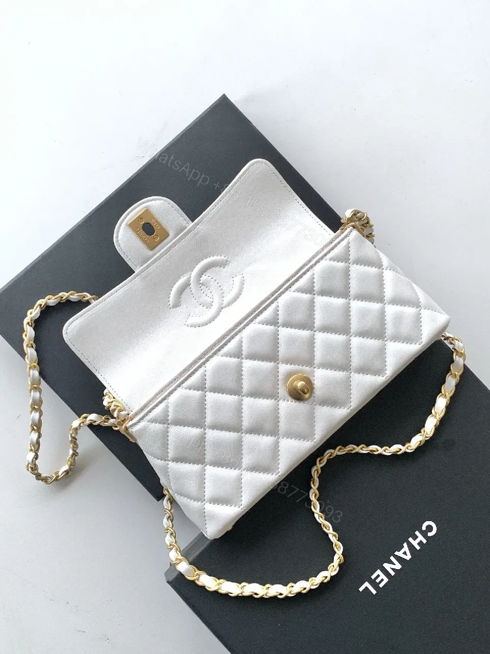 View 4 of Quilted Mini Flap Bag with Gold Hardware - Everyday Luxe