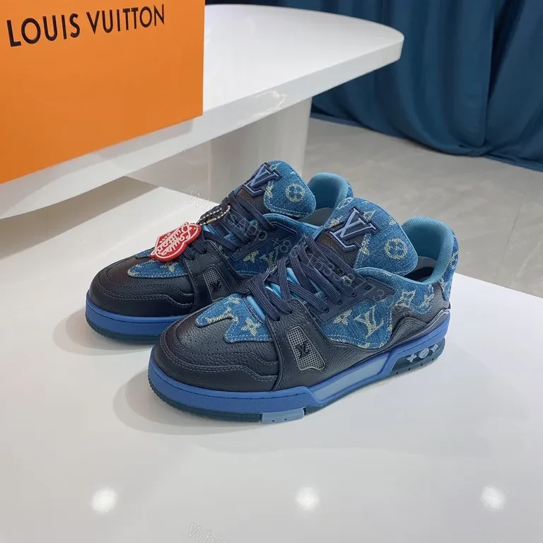 Denim LV High-Top Sneakers: Luxury Texture, Everyday Comfort — view 1