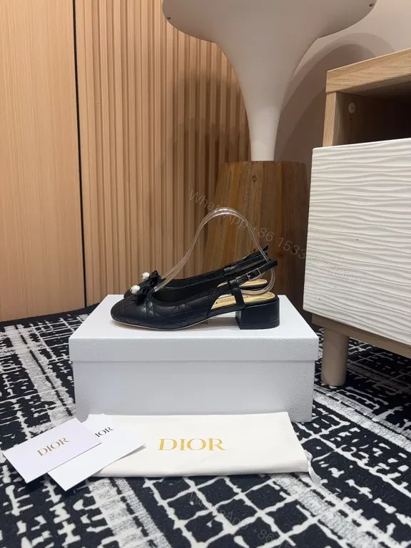 View 2 of Elegant Pearl-Detail Quilted Slingback Heels â€“ Dior-Inspired Luxe Footwear