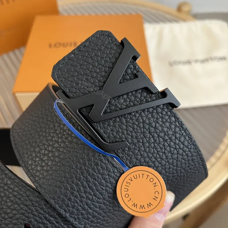 View 4 of Bold Mono Chic Leather Belt with LV Detailing (60 chars)