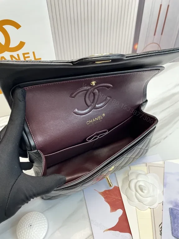 View 7 of Quilted Black Leather Shoulder Bag: Timeless Luxe, CC Hardware