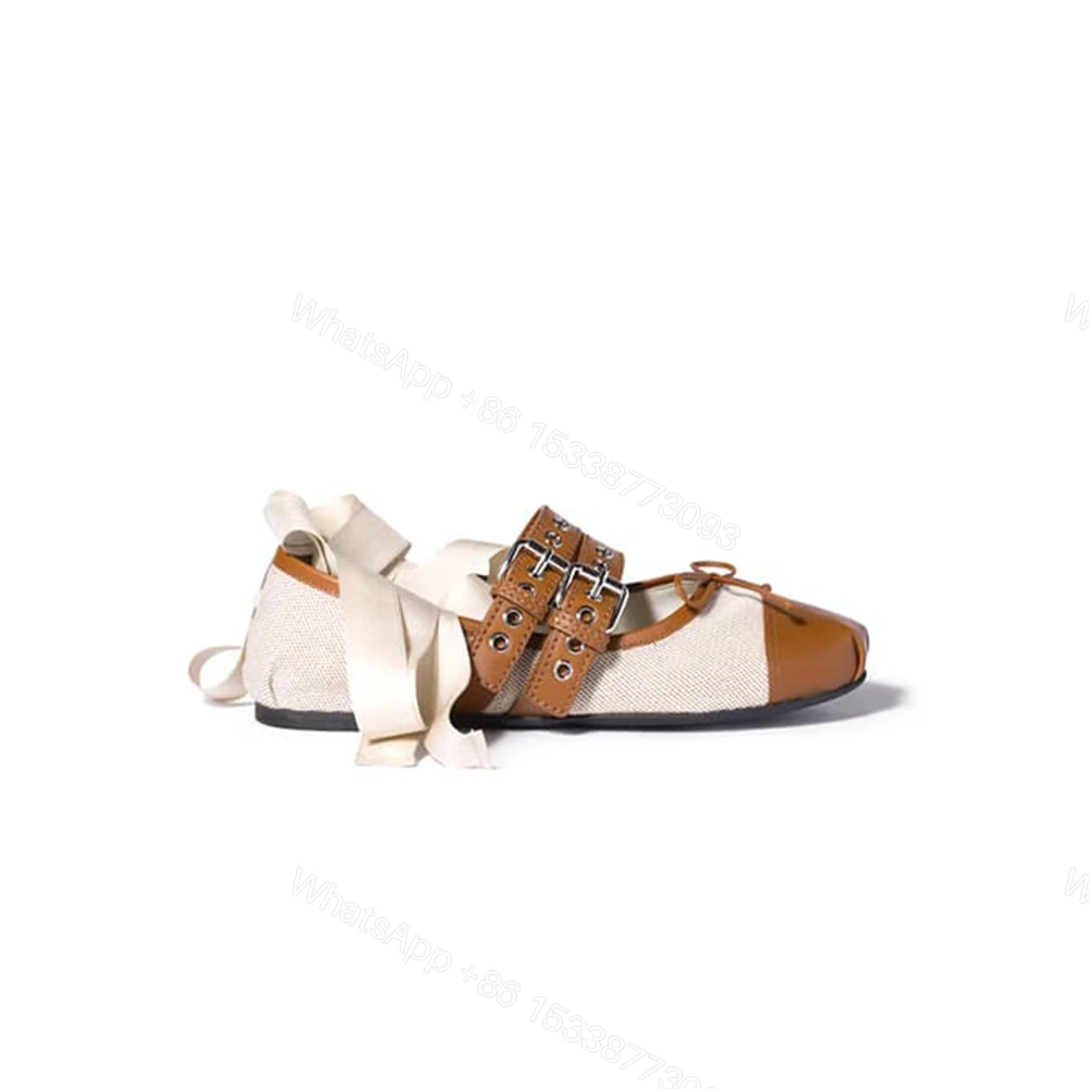 MIUMIU Canvas and leather ballerinas 360811 — view 1