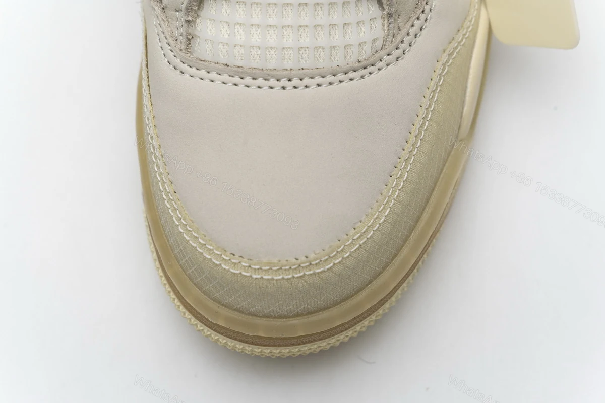 View 8 of OFF White x Air Jordan 4 Retro Sail CV9388-100 (Best Quality)