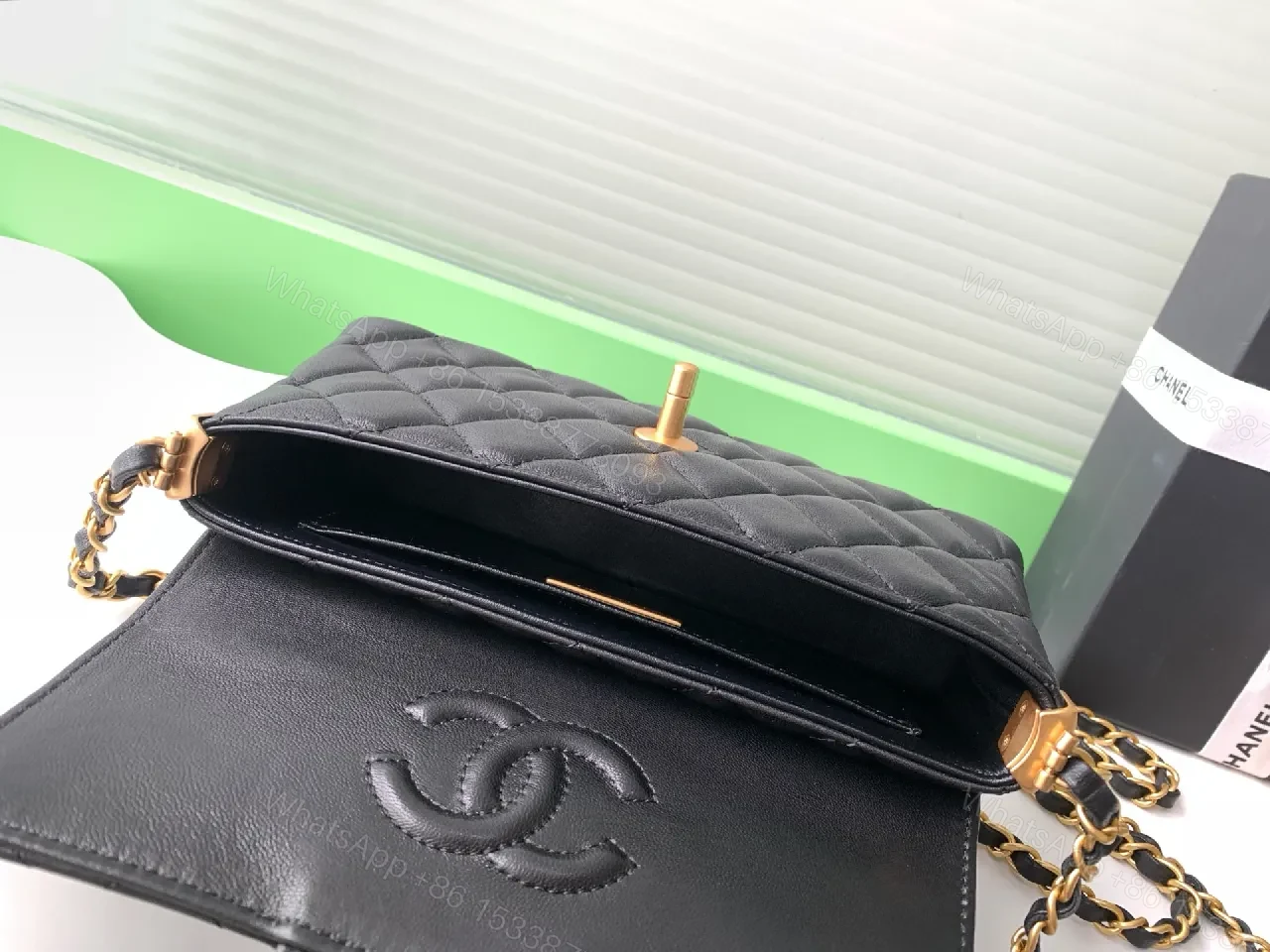View 4 of Quilted Black Calfskin Flap Bag — Luxury Crossbody/Top-Handle
