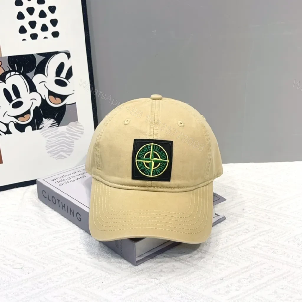 View 3 of Neutral Cotton Twill Cap with Stone-Inspired Patch, Structured Baseball Cap