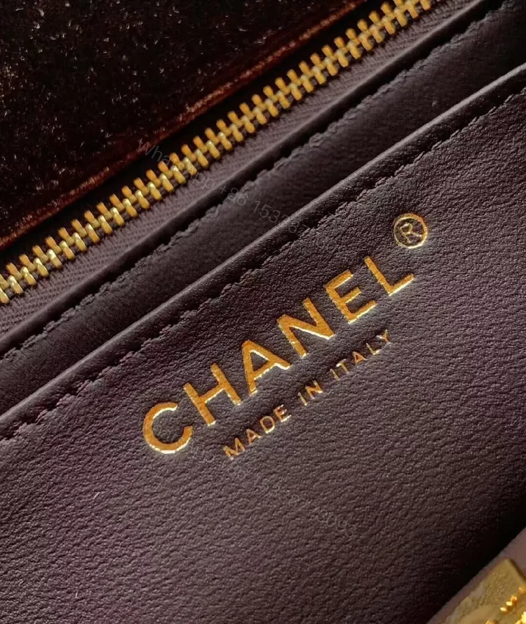 View 6 of Chic Velvet Quilted Crossbody Bag with Gold Hardware