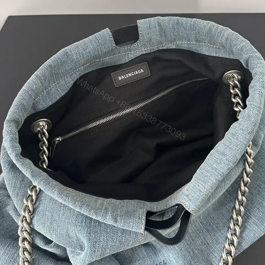 View 9 of 高仿Balenciaga2023年新款Crushtote牛仔布垃圾袋大號