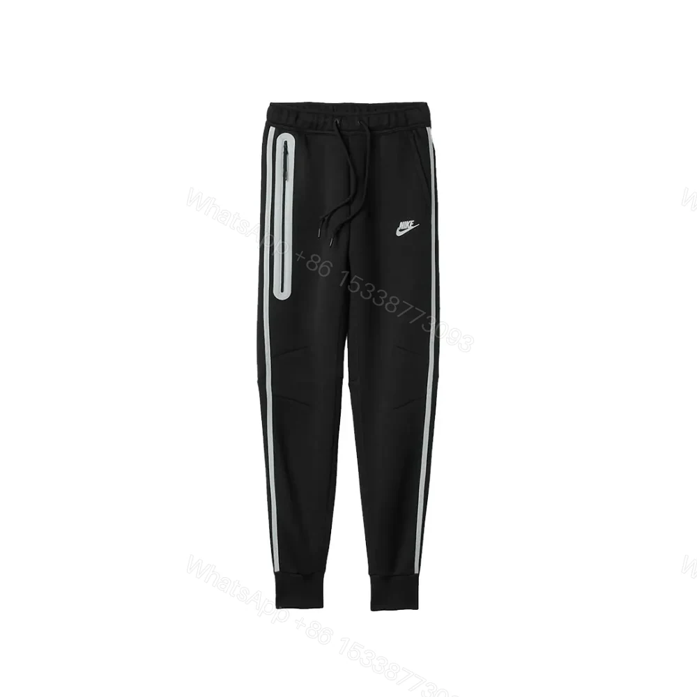 View 3 of Nike Sportswear Tech Fleece Full Zip Hoodie & Joggers Reflective Details Set Black Bemis Silver
