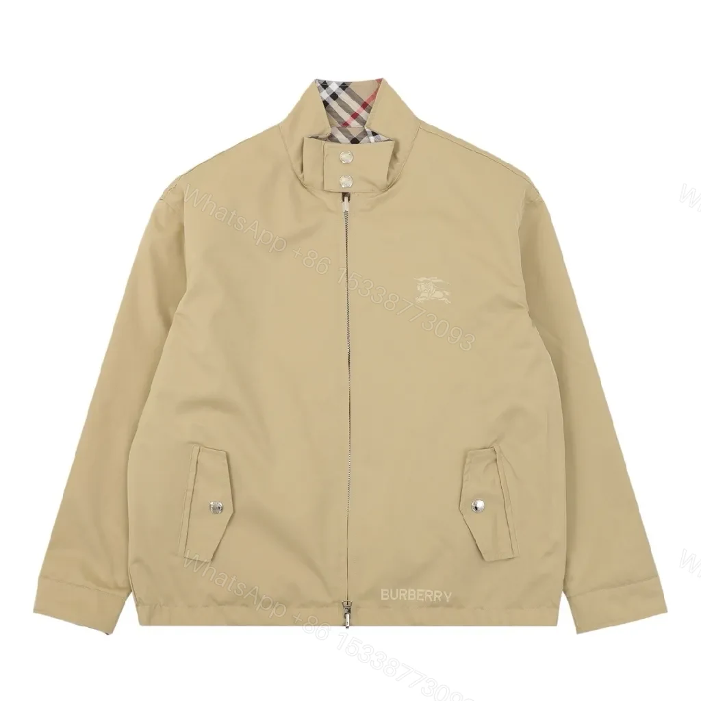 Neutral Windbreaker | Lightweight Beige Shell with Check Detail — view 1