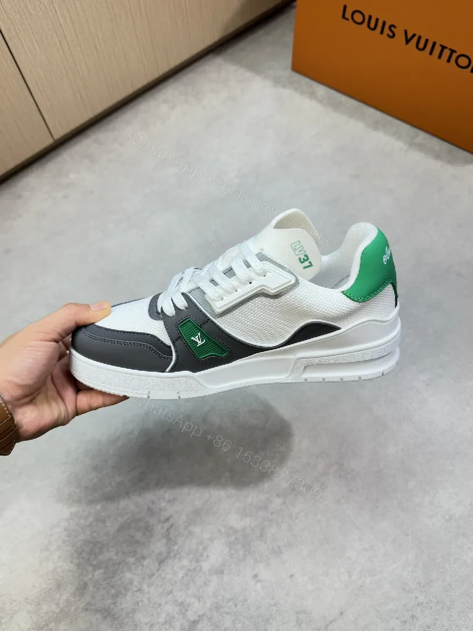 View 5 of White Mesh + Leather High-Top + Designer-Inspired + Comfort Tech Sneaker